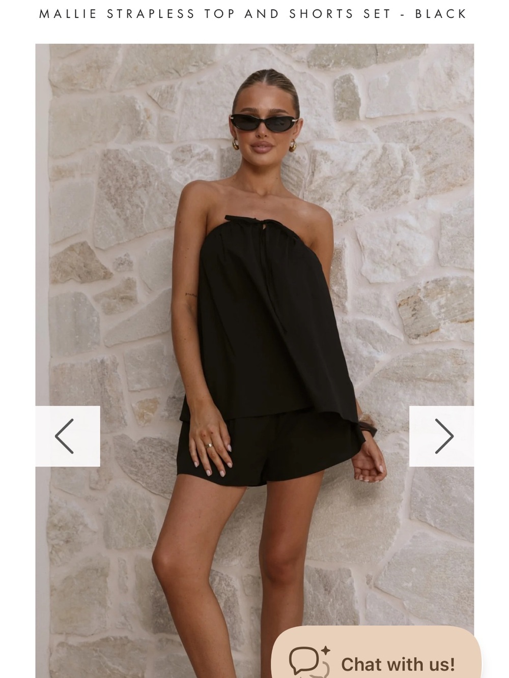 Maille Set NWT  Strapless Top & Shorts Set - Black - size US8/AUS 12 (Large)
